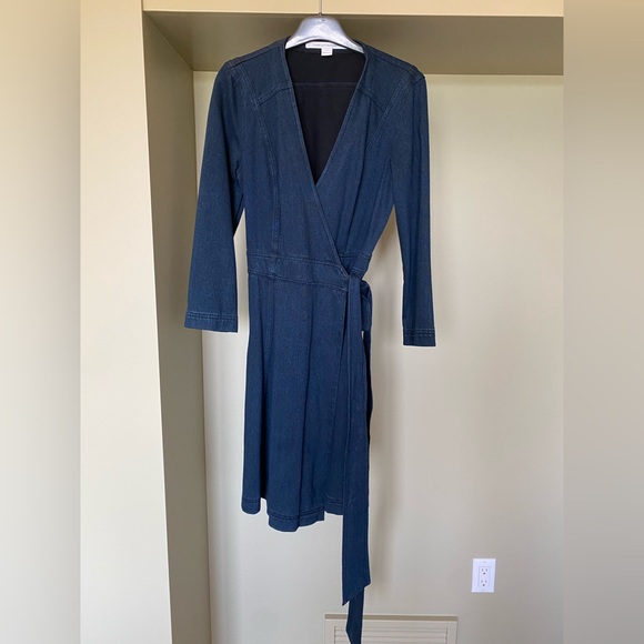 Diane Von Furstenberg DVF Christa Denim Wrap Dress - Picture 2 of 8